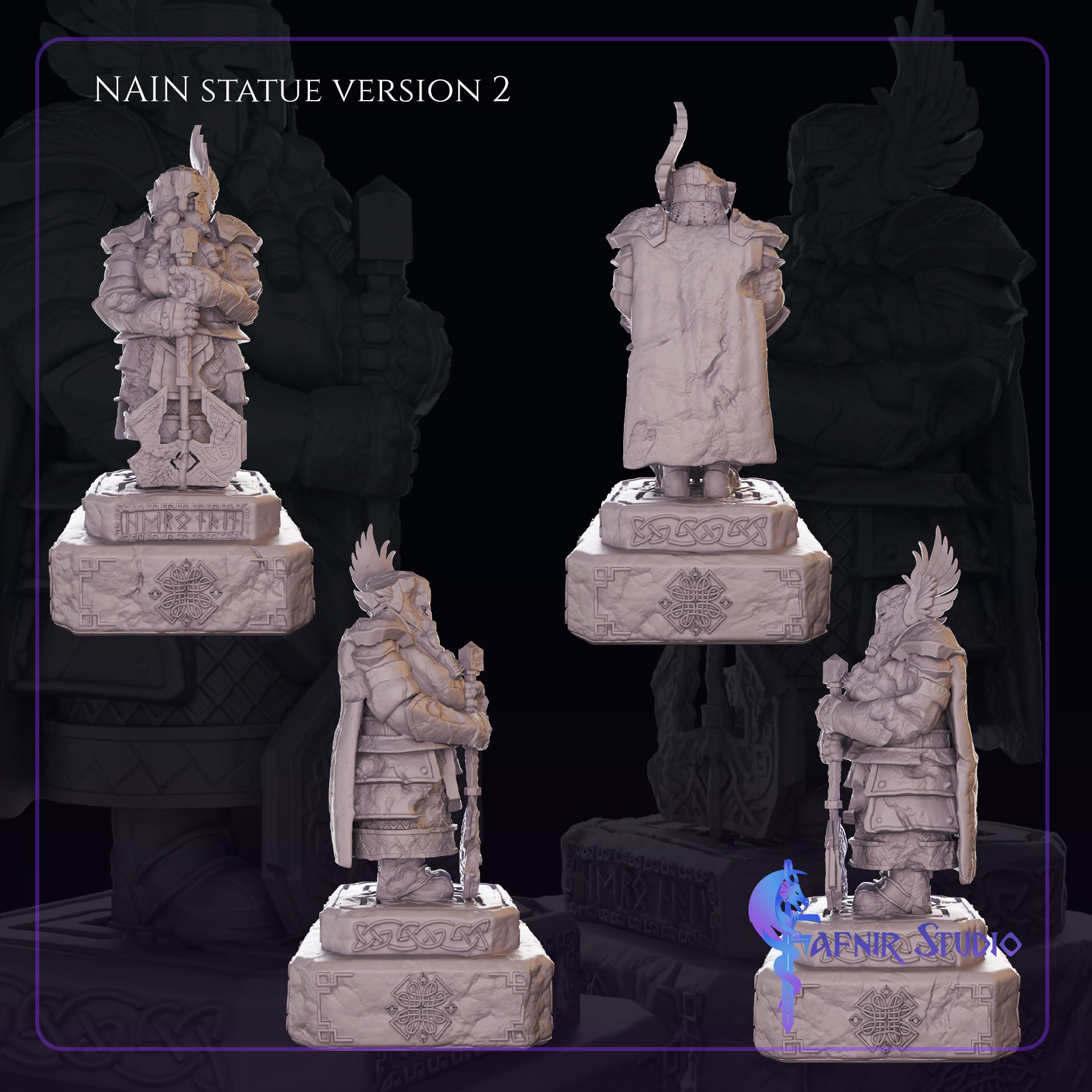 Différentes plans version 2 Figurines Nain Statue
