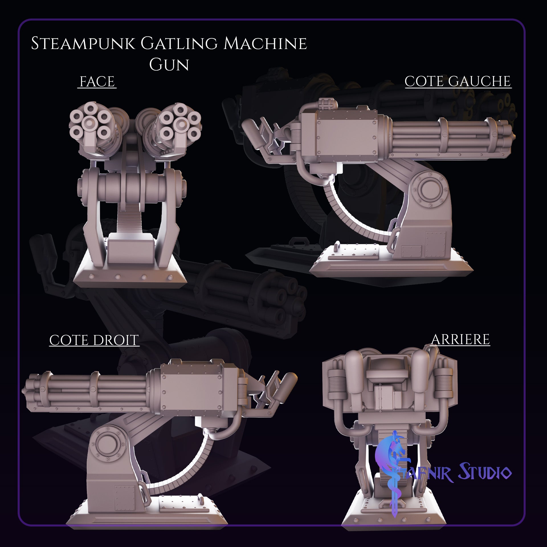 suite toutes faces de Steampunk Gatling Machine Gun