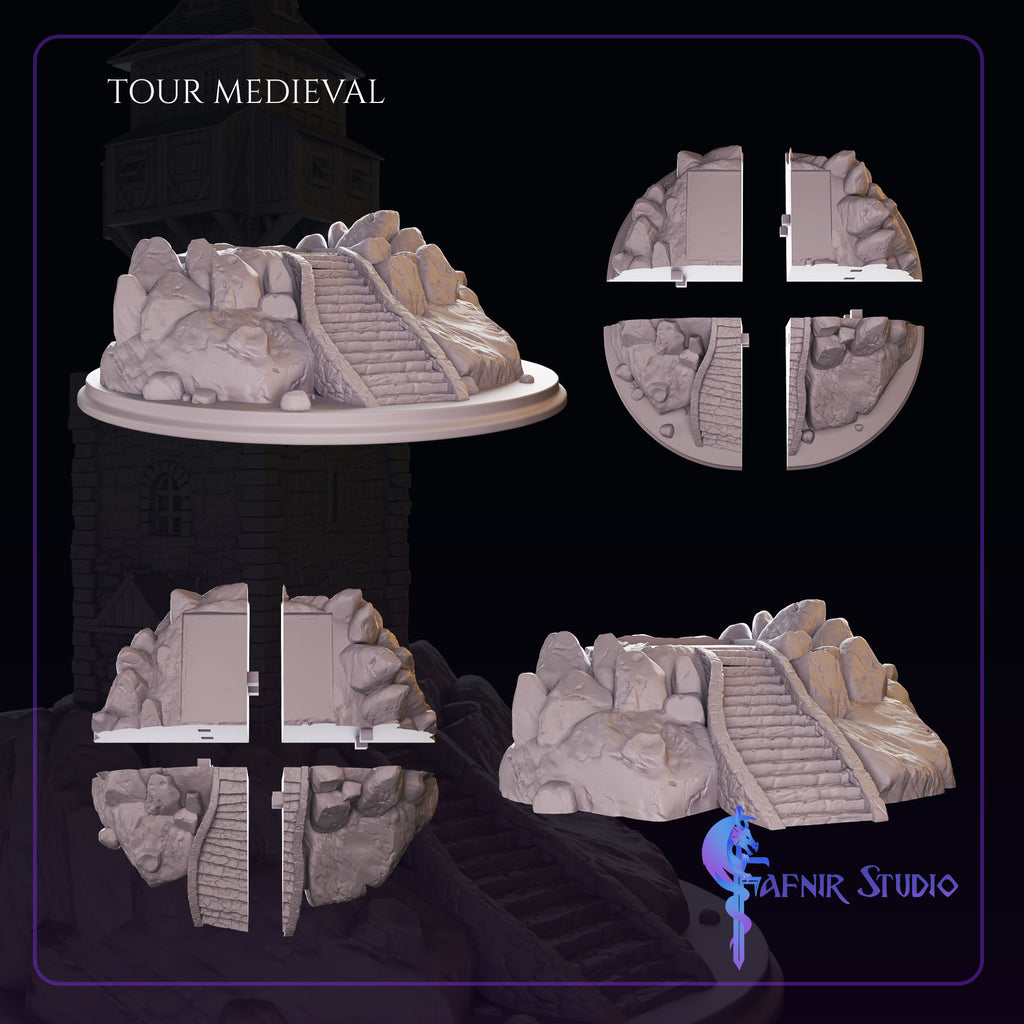 éléments socle Tour Médiévale