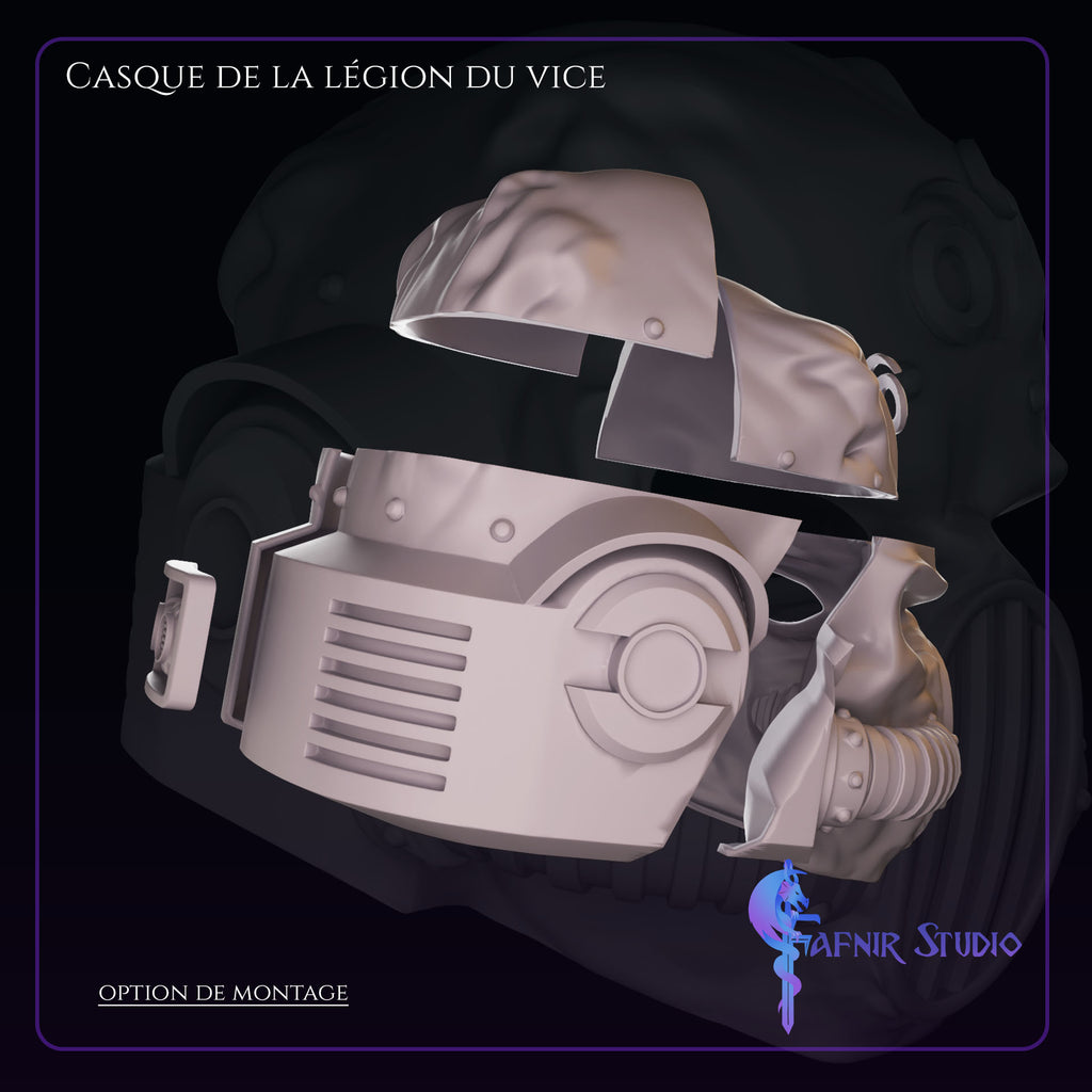 Eléments vue dos Casque de la Légion du Vice