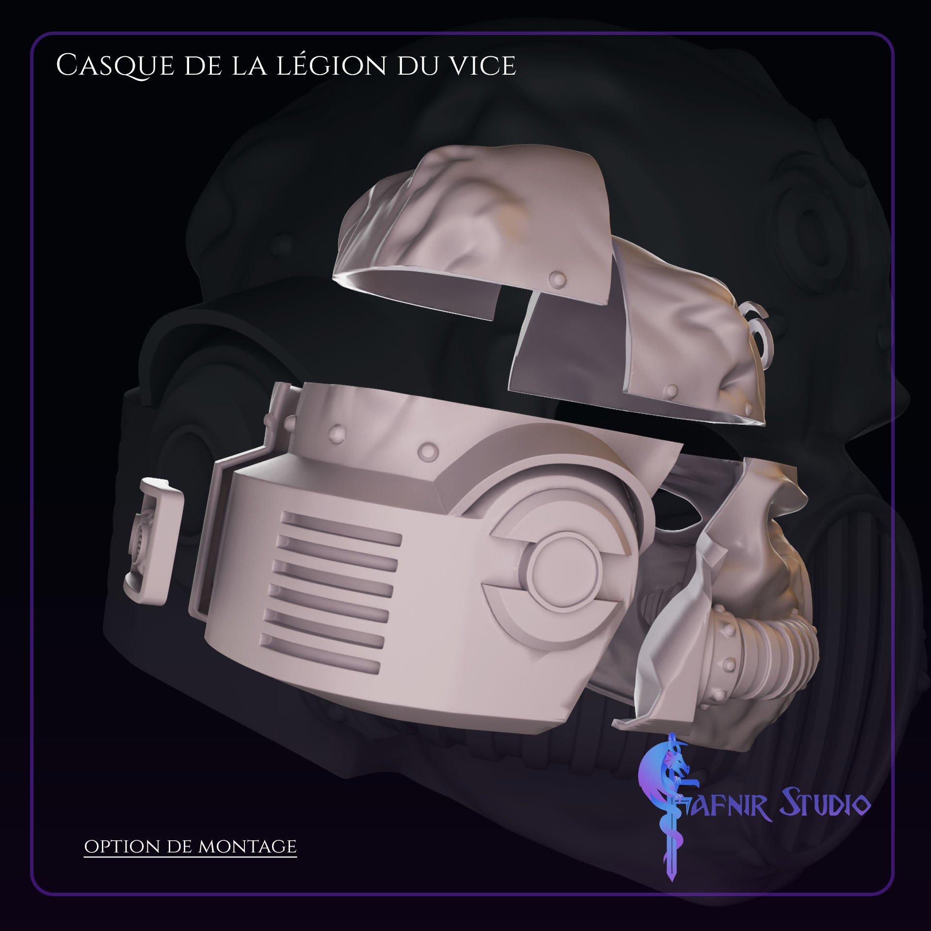 Eléments vue dos Casque de la Légion du Vice
