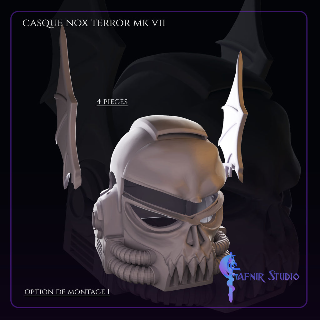 vue 4 pieces Casque Nox Terror MKVII