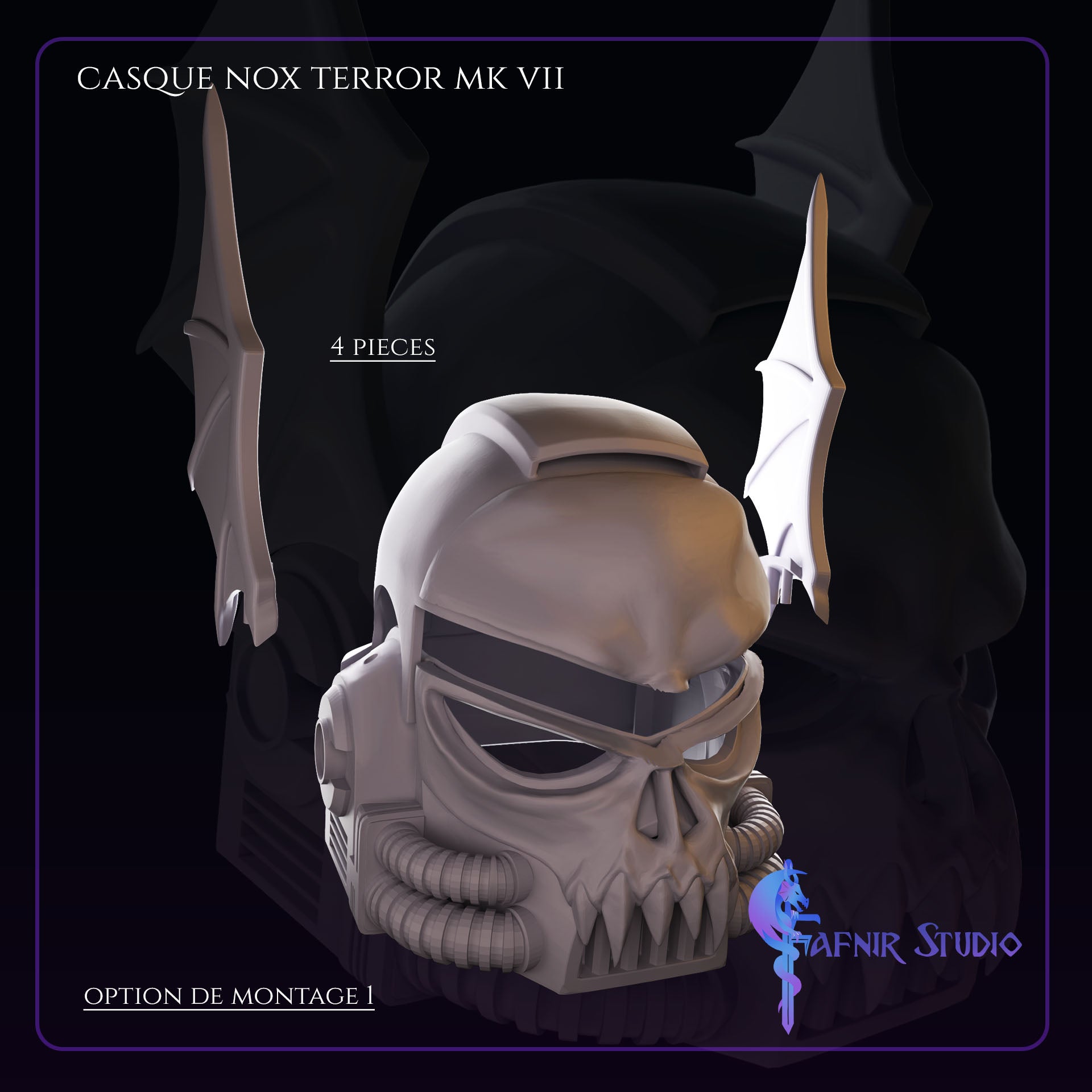 vue 4 pieces Casque Nox Terror MKVII