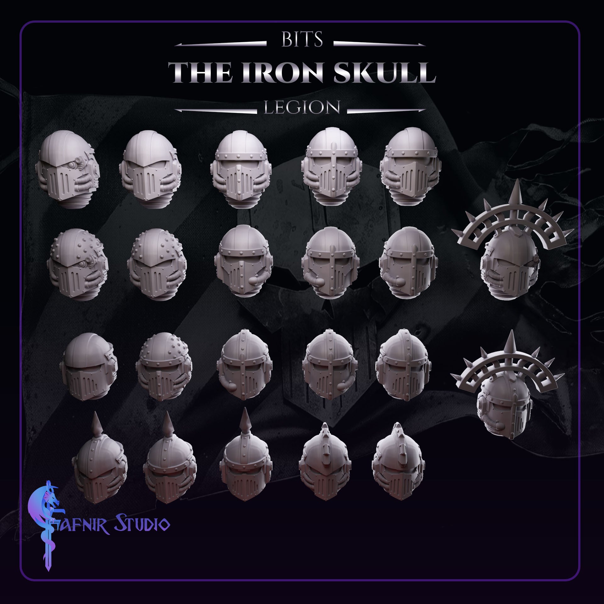 SPACE KNIGHTS IRON SKULL - HELMETS & SHIELDS UPGRADE PACK